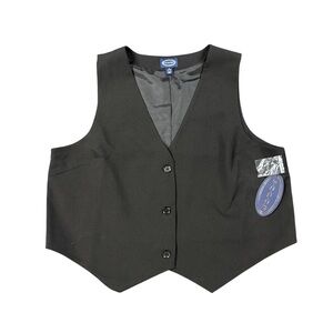 Scoop Black Tailored Vest XL Button Front Waistcoat Top NWT